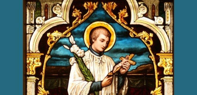 St. Aloysius Gonzaga stained glass - Holy Cross Catholic Church - Marine City, MI